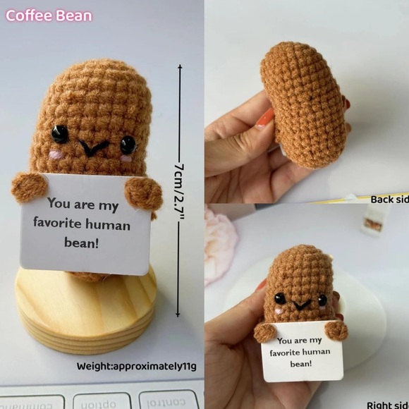 Positive beans - you are my favorite human bean - stuffed coffee bean brand new - Picture 6 of 7